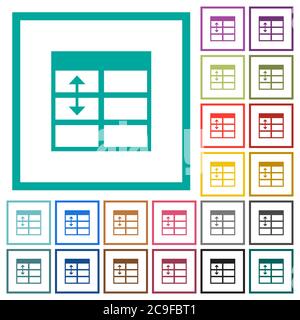 Spreadsheet adjust table row height flat white icons in square ...