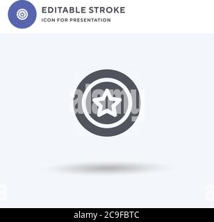 Frisbee icon vector, filled flat sign, solid pictogram isolated on white, logo illustration. Frisbee icon for presentation. Stock Vector