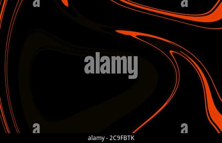 Side line Orange wave color art printed on dark illustration vector art. Stock Photo