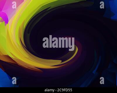 Yellow color highlighted wave pattern digital created framed art abstracts. Stock Photo