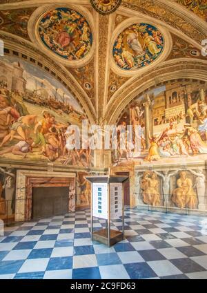 The Raphael Rooms are probably the most famous frescoes of the Vatican Museum, and one the amazing works of this immense collection Stock Photo