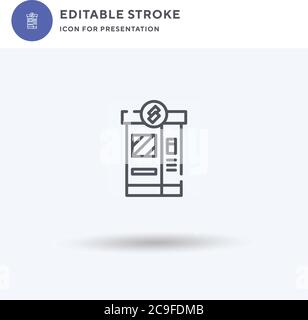 Ticket Machine icon vector, filled flat sign, solid pictogram isolated on white, logo illustration. Ticket Machine icon for presentation. Stock Vector