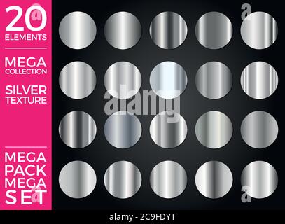 Vector Set of Silver Gradients, Silver Squares Collection, Textures Group Eps 10 Stock Vector