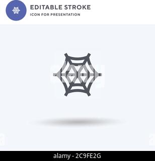 Spider Web icon vector, filled flat sign, solid pictogram isolated on white, logo illustration. Spider Web icon for presentation. Stock Vector