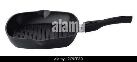 New ceramic non stick frying pan on white background Stock Photo