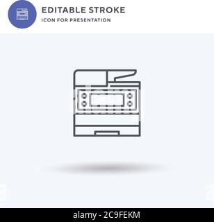 Photocopier icon vector, filled flat sign, solid pictogram isolated on white, logo illustration. Photocopier icon for presentation. Stock Vector