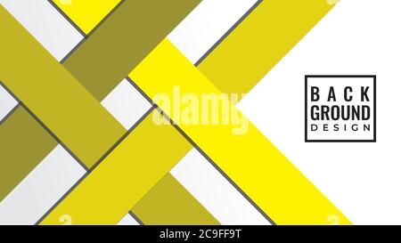 Ribbon Papercut Layers Vector Illustration. Abstract Background Design Template. Yellow Gray Green Color Theme. Stock Vector