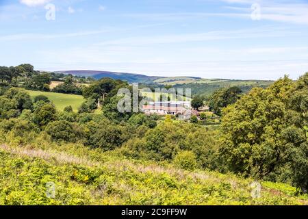 Exmoor National Park - The view towards Cloutsham from the path on Dunkery Hill leading to Dunkery Beacon, Somerset UK Stock Photo