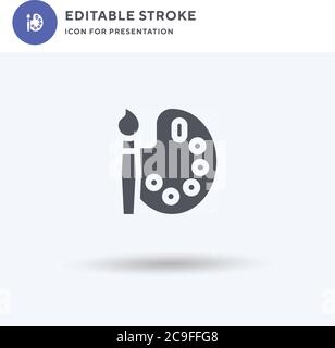 Paint Palette icon vector, filled flat sign, solid pictogram isolated on white, logo illustration. Paint Palette icon for presentation. Stock Vector
