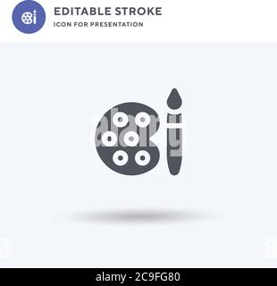 Paint Palette icon vector, filled flat sign, solid pictogram isolated on white, logo illustration. Paint Palette icon for presentation. Stock Vector