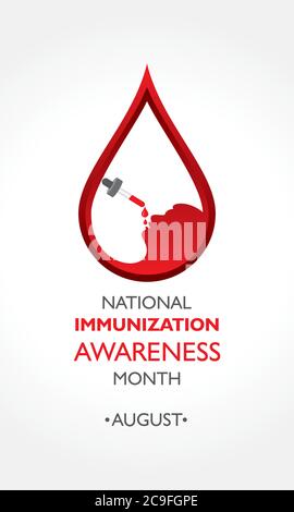 Vector Illustration National Immunization Awareness Month observed in August Stock Vector
