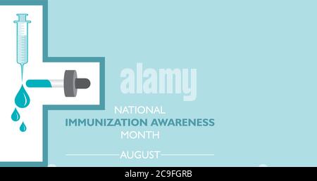 Vector Illustration National Immunization Awareness Month observed in August Stock Vector