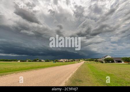 Panorama of a massive mesocyclone weather supercell, which is a pre ...