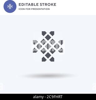 Weave icon vector, filled flat sign, solid pictogram isolated on white, logo illustration. Weave icon for presentation. Stock Vector