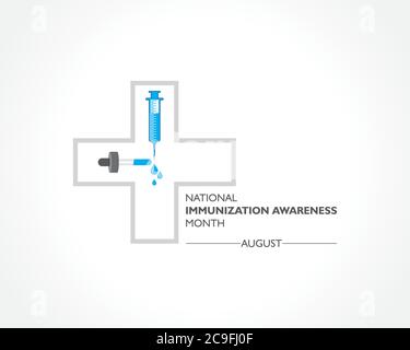 Vector Illustration National Immunization Awareness Month observed in August Stock Vector