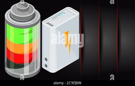 design of different types of battery on abstract backgrounds Stock Vector