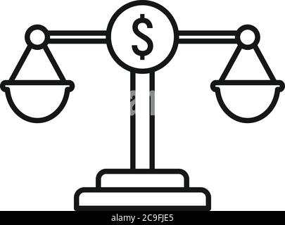 Money balance online loan icon. Outline money balance online loan vector icon for web design isolated on white background Stock Vector