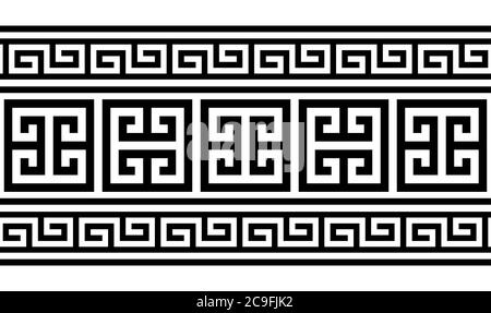 Greek key pattern seamless vector design - inspired by ancient Greece pottery art Stock Vector