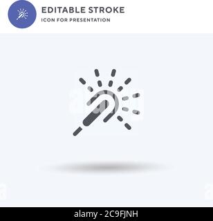 Sparkler icon vector, filled flat sign, solid pictogram isolated on white, logo illustration. Sparkler icon for presentation. Stock Vector