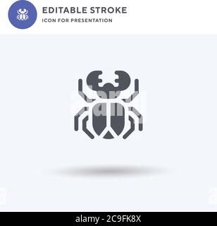 Beetle icon vector, filled flat sign, solid pictogram isolated on white, logo illustration. Beetle icon for presentation. Stock Vector