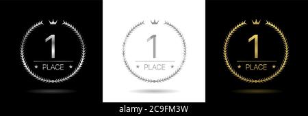 First place icons Stock Vector