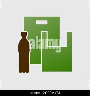 Icon, plastic bottles and packages Stock Vector