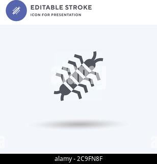 Centipede icon vector, filled flat sign, solid pictogram isolated on white, logo illustration. Centipede icon for presentation. Stock Vector