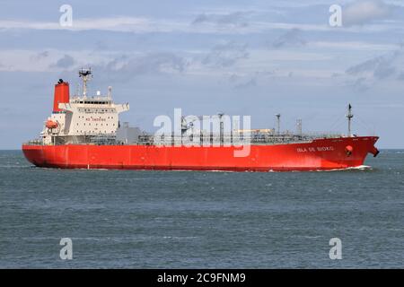 The tanker Isla de Bioko will reach the port of Rotterdam on July 3, 2020. Stock Photo
