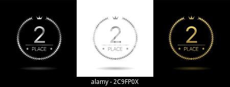 Second place Laurel wreath icon Stock Vector