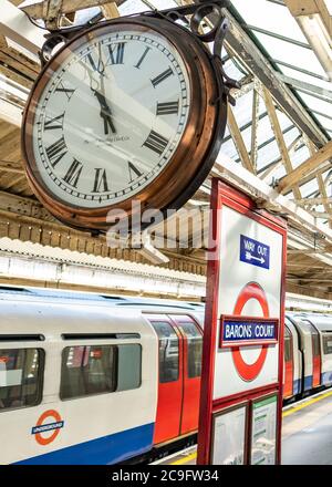 Barons Court London Underground Station in Hammersmith / Kensington area of West London Stock Photo