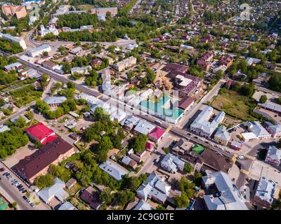 Aerial panoramic view of Yegoryevsk city in Moscow oblast of Russia Stock Photo