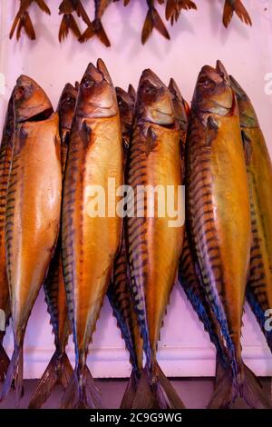 Smoked Mackerel, Amsterdam, Netherlands, Europe Stock Photo