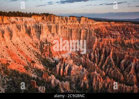 Sunset at Bryce Canyon National Park in southern Utah. Stock Photo