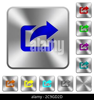 Export with upper right arrow engraved style icons on long, rectangular ...