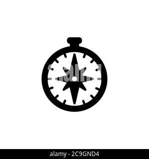 compass icon. Simple sign, logo black on white Stock Vector