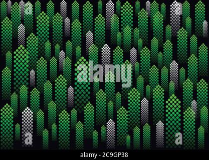Abstract green and white dot gradients arrow background. Stock Vector