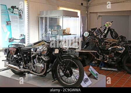 Brough Superior 1150 (1933). Brooklands Museum re-opens after Covid19 lockdown, 1st Aug 2020. Weybridge, Surrey, England, Great Britain, UK, Europe Stock Photo