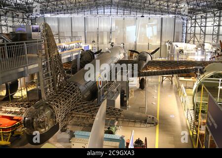 Vickers Wellington Mk1A bomber. Brooklands Museum re-opens after Covid19 lockdown, 1st Aug 2020. Weybridge, Surrey, England, Great Britain, UK, Europe Stock Photo