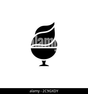 Ice cream in cup icon. dessert or sweetness in glass. simple sign, logo Stock Vector