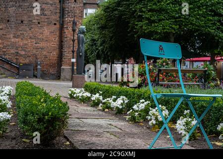 Helsingborg, Sweden - July 26, 2020: The St. Mary square with St. Mary church in the background Stock Photo