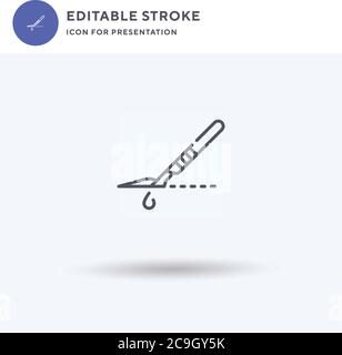 Medical suture icons set. Outline set of medical suture vector icons ...