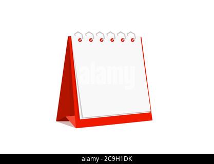 Desk calendar without a date isolated on white background. Stock Vector