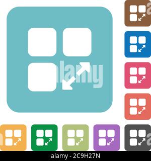 Extend component flat white icons on round color backgrounds. 17 ...