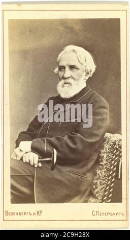 Ivan Sergeevich Turgenev, three-quarter length portrait, seated, facing left Stock Photo