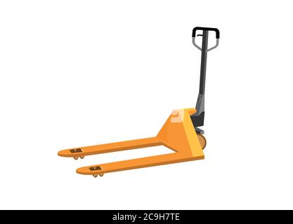 Hand pallet truck isolated on white background. Stock Vector