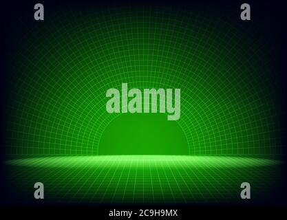 Modern grid line perspective with grid lines are curved above. Stock Vector