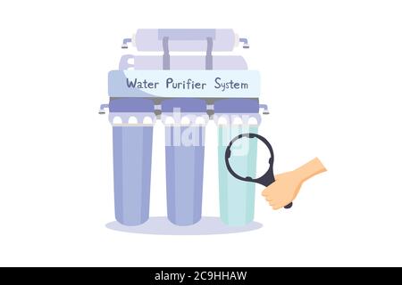 Water filters for drinking water should be changed to filter the appropriate round. Stock Vector