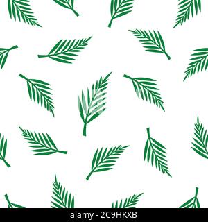 Palm leaves seamless pattern background. Seamless palm leafs background. Stock Vector