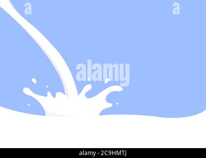 Milk was poured from the top and there was a splash on the air. Stock Vector