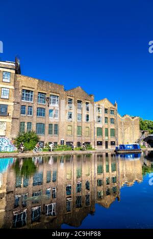 The back of Ragged School Museum and Regents Canal, Tower Hamlets, London, UK Stock Photo